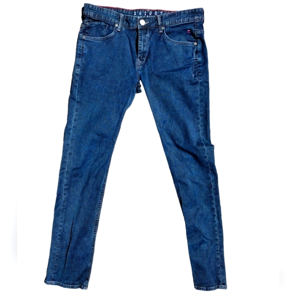 Louis Philippe Low Rise Slim Matt Fit Jean size 34 cast & riveted dark wash mens